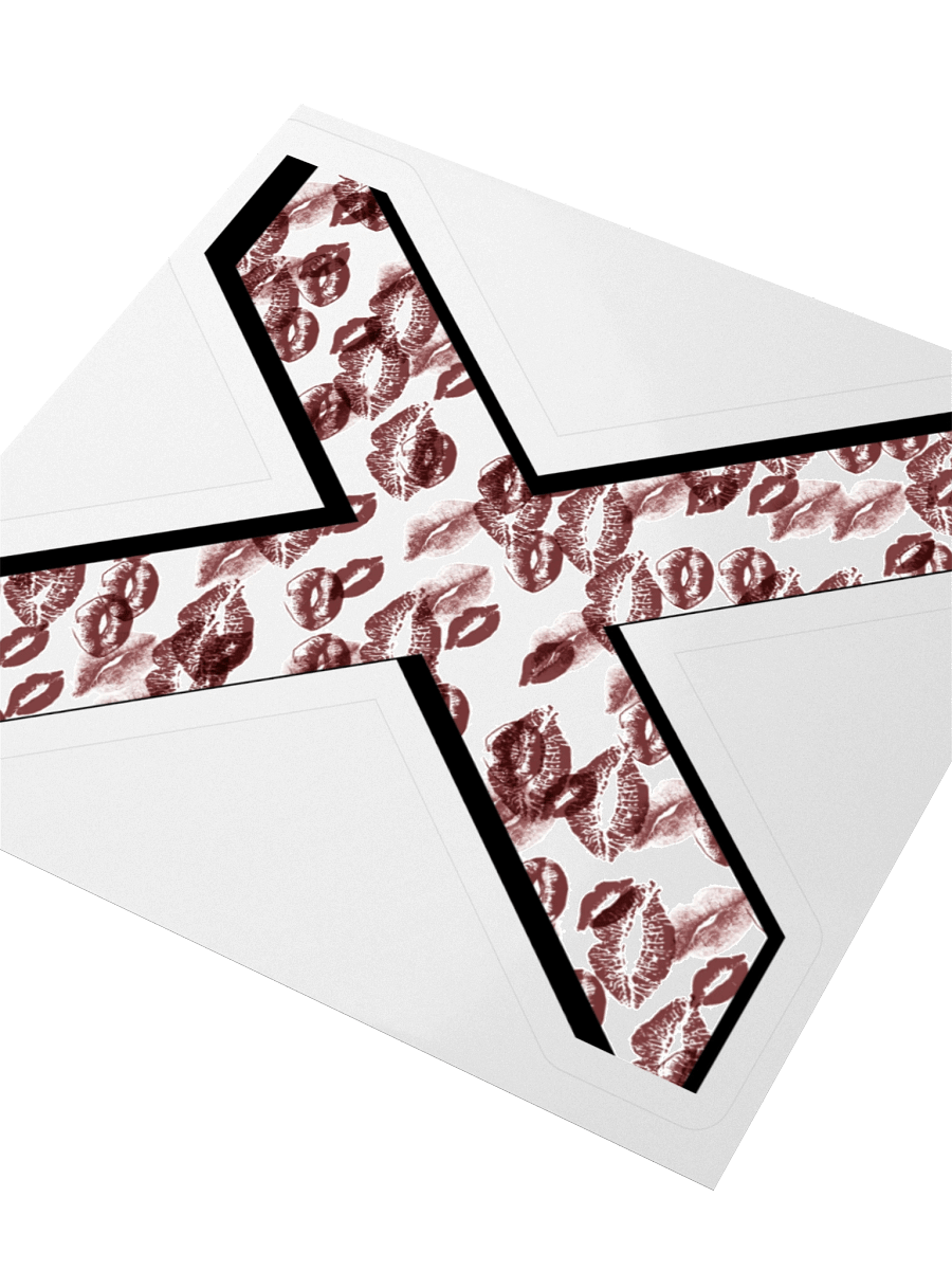 White X Burgundy Lipstick Kisses | Kiss-cut Sticker product image (3)