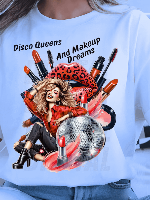 Women's Supersoft Relaxed-fit T-Shirt Disco Queens and Makeup Dreams Graphic product image (1)