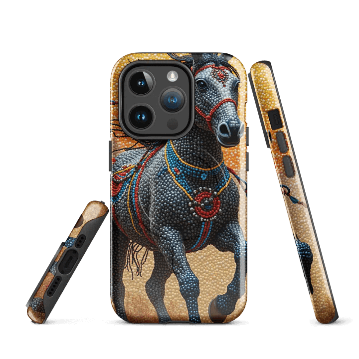 Beaded Horse Red Medalion iPhone® MagSafe® Tough Case product image (2)