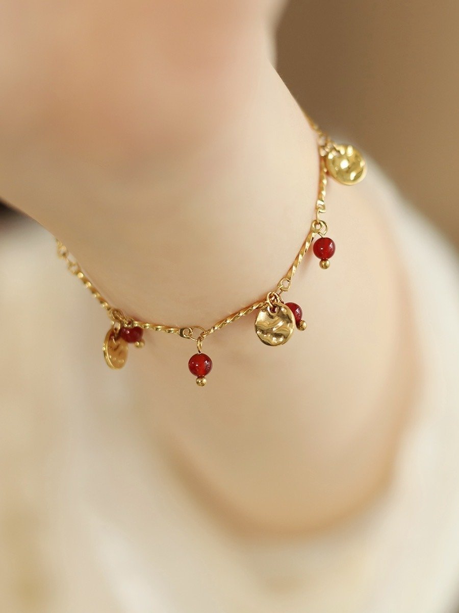 Red fruit cherry Bracelet | 18K Gold Plated product image (3)