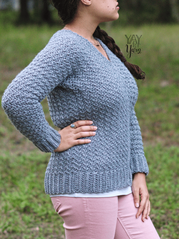 Textured Pullover - PDF Crochet Sweater Pattern & Video Tutorial product image (2)