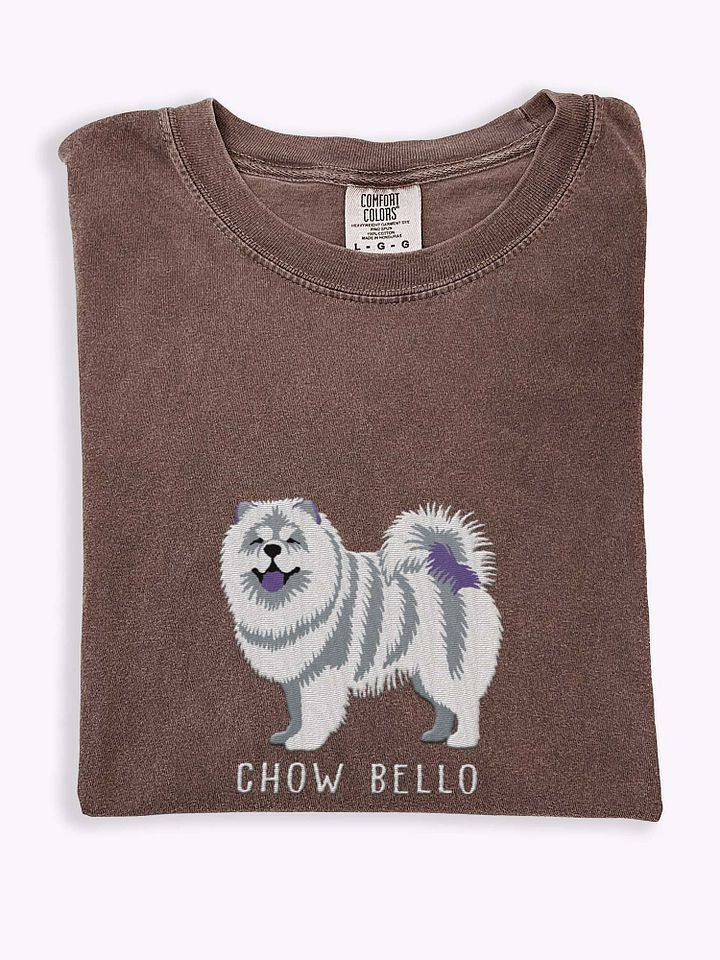 Chow Bello T-Shirt(Embroidered) of a Chow Chow(White) product image (1)
