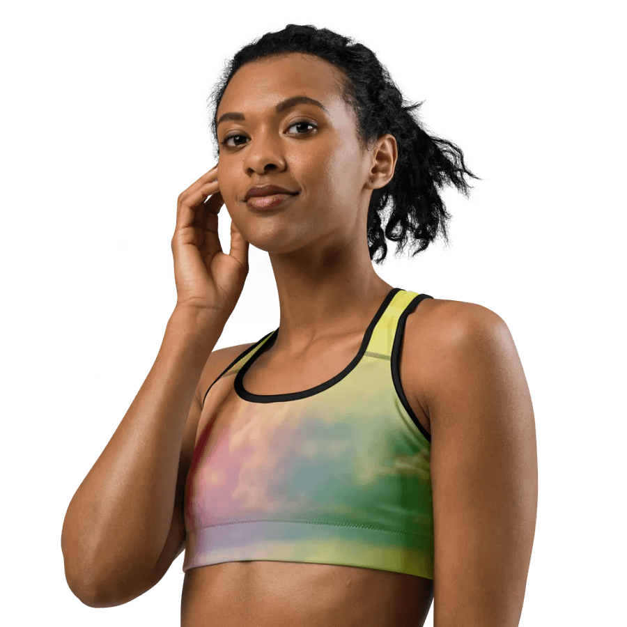 Blur cloud rainbow Design Sports Bra - V12 product image (7)