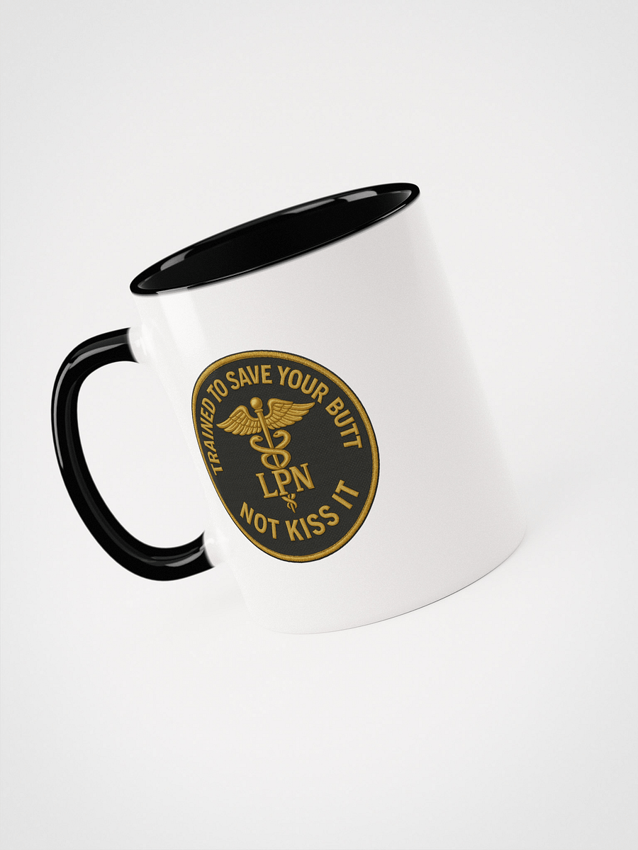 11 oz LPN Sass Mug – “Save Your Butt” Edition (White with Black Handle) product image (3)