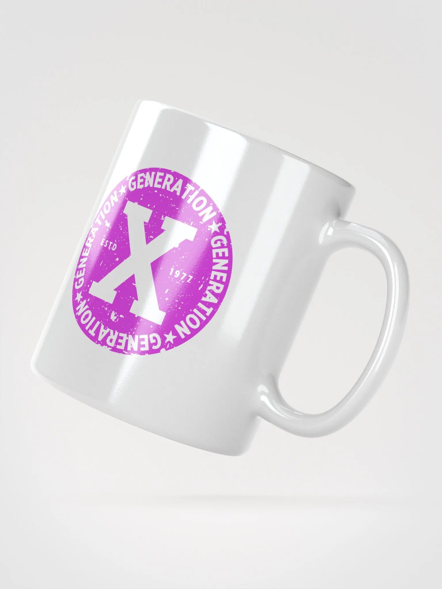 Generation X ESTD 1977 Distressed White Coffee Mug product image (5)