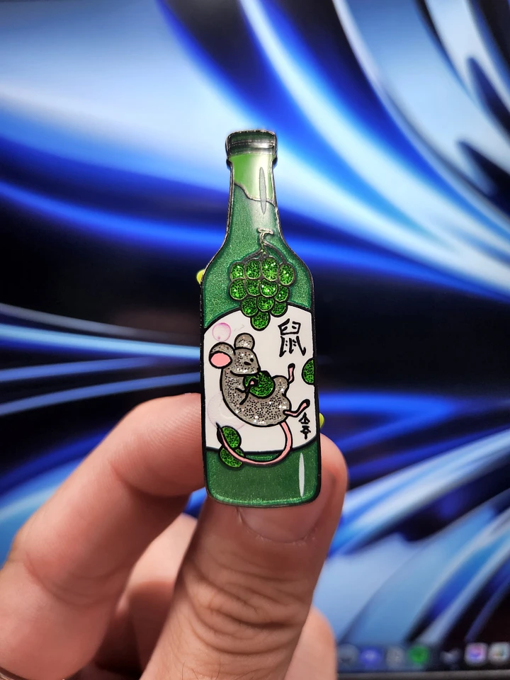 Enamel Pin - Zodiac Drinks - Soju Mouse/Rat product image (1)