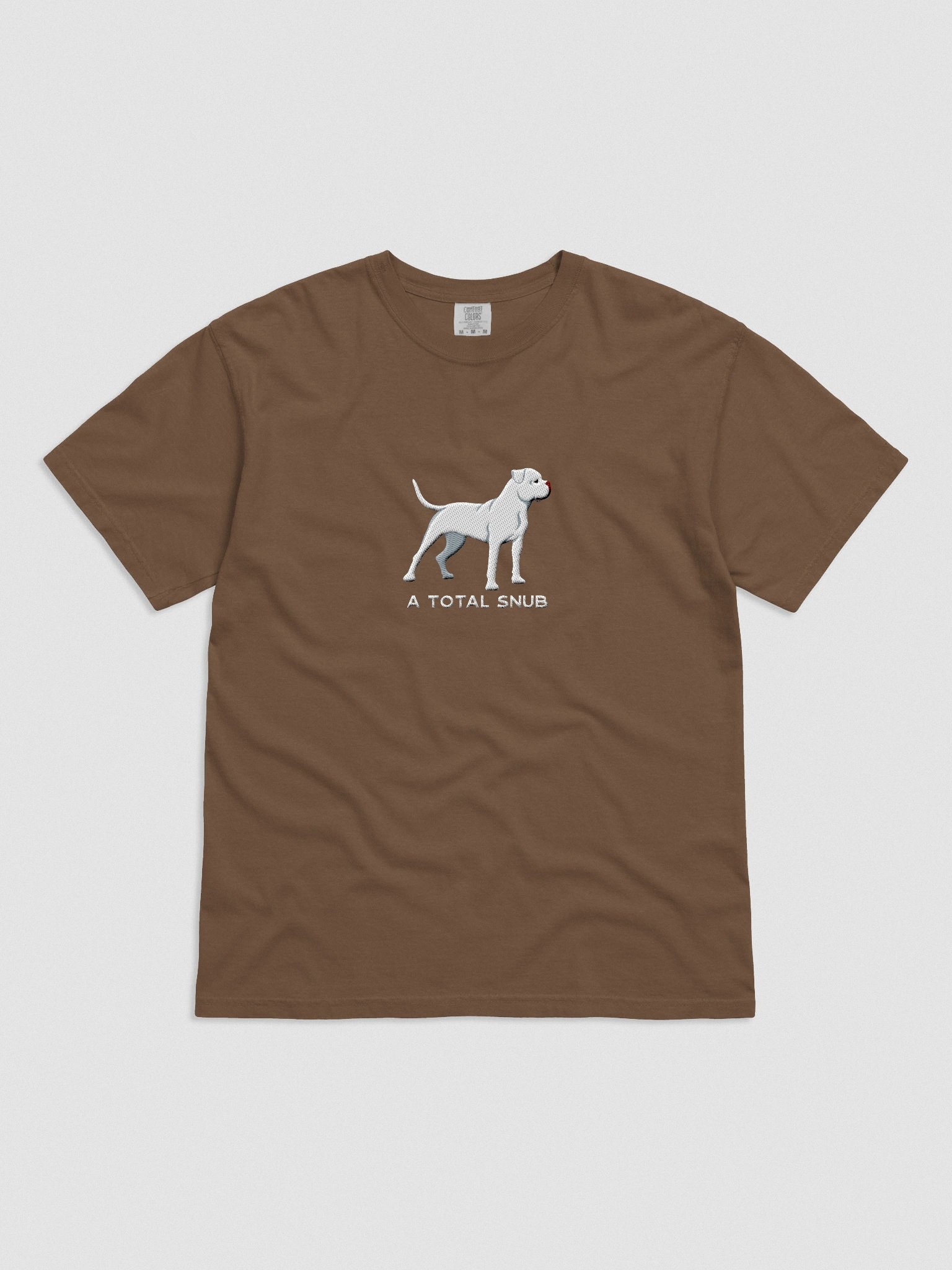 A Total Snub T-Shirt(Embroidered) of an American Bulldog(White) product image (4)