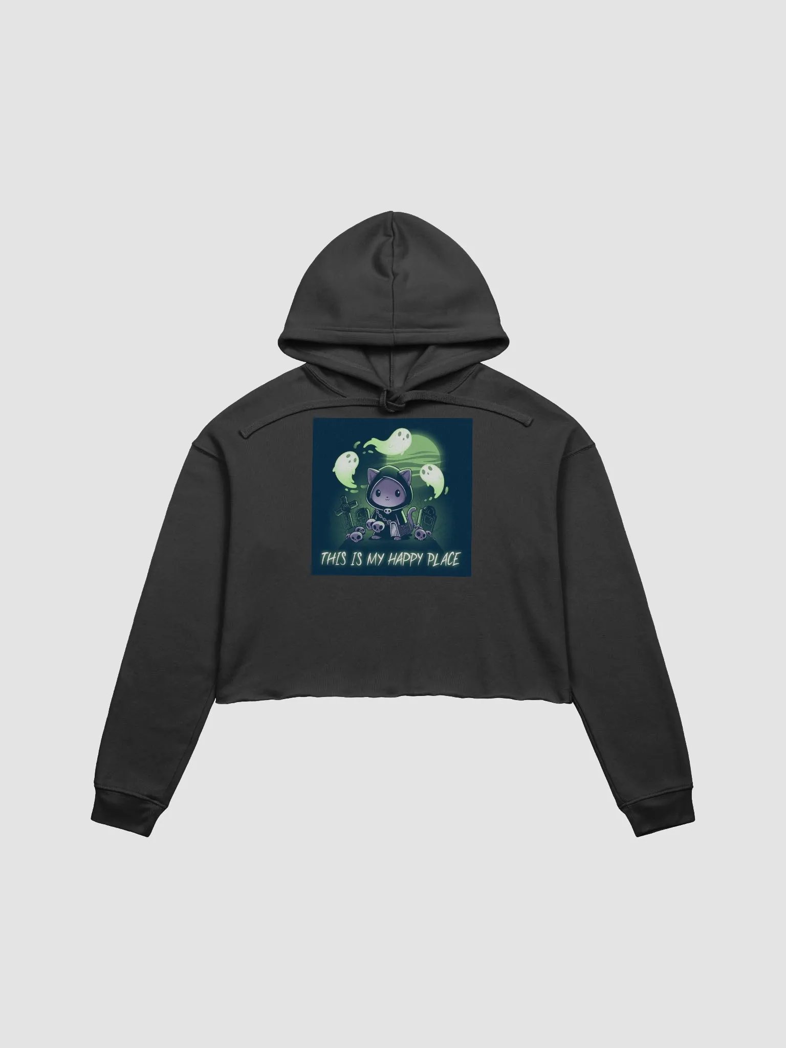 Grim Reaper Cat Crop Hoodie product image (2)