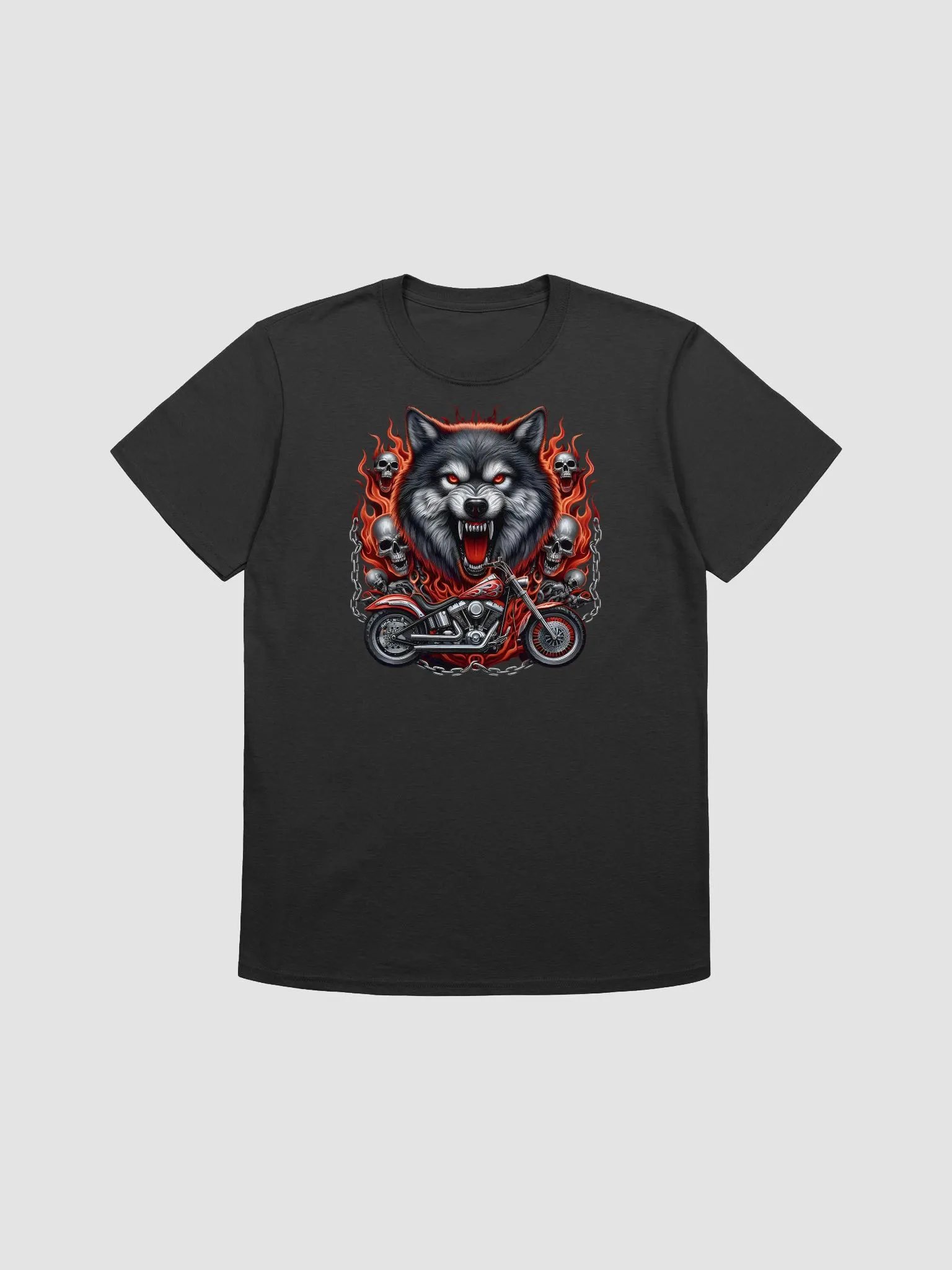 Fierce Wolf and Skulls Unisex T-Shirt #21 product image (1)