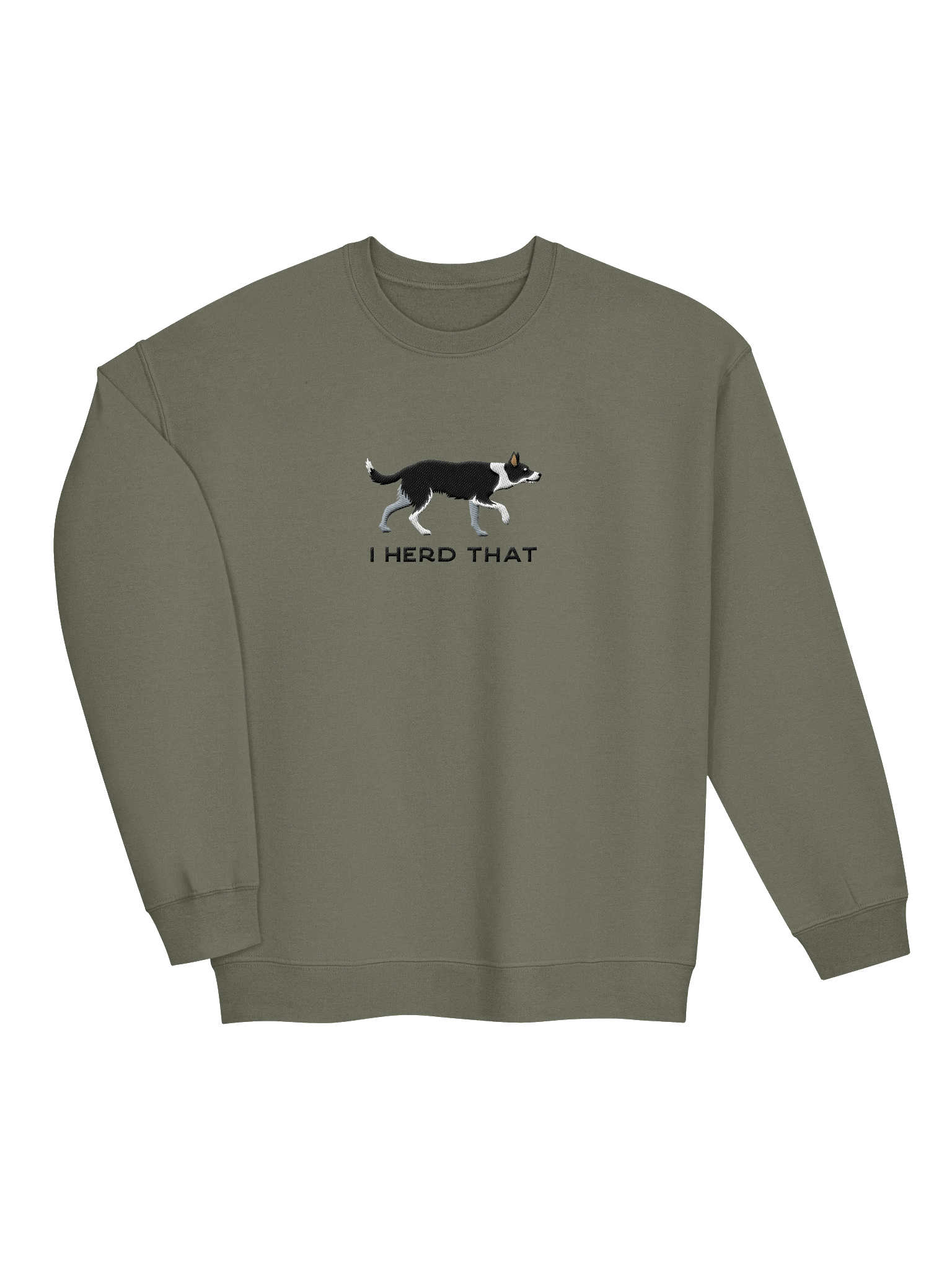 I Herd That Sweatshirt (Embroidered) of a Smooth-Coated Border Collie(Black & White) product image (14)