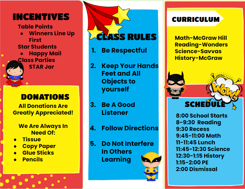 Super Hero Back to School Brochure product image (3)
