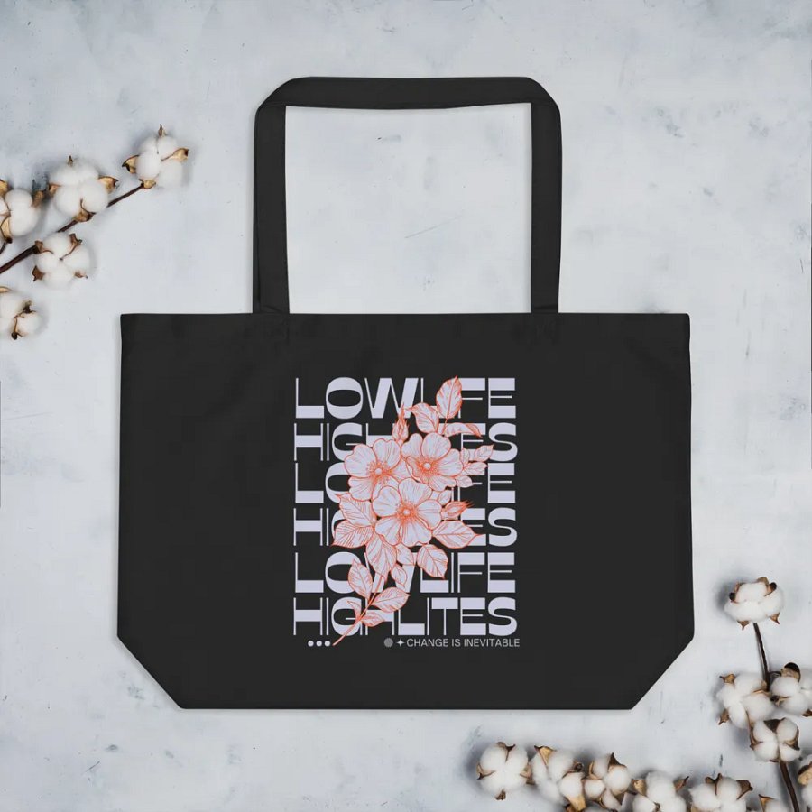 LowLifeHighLites Eco Cotton Floral Tote Bag product image (3)