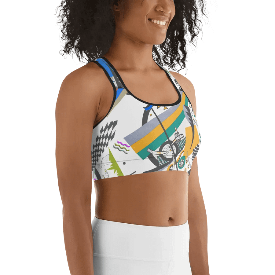 Abstract Lithographic Pattern Design Sports Bra - V4 product image (11)