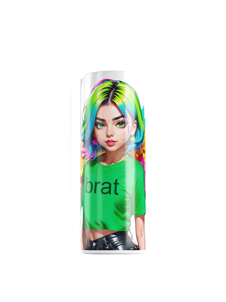 Brat 20 oz Skinny Stainless Steel Tumbler - White - Brat Life v1 product image (1)