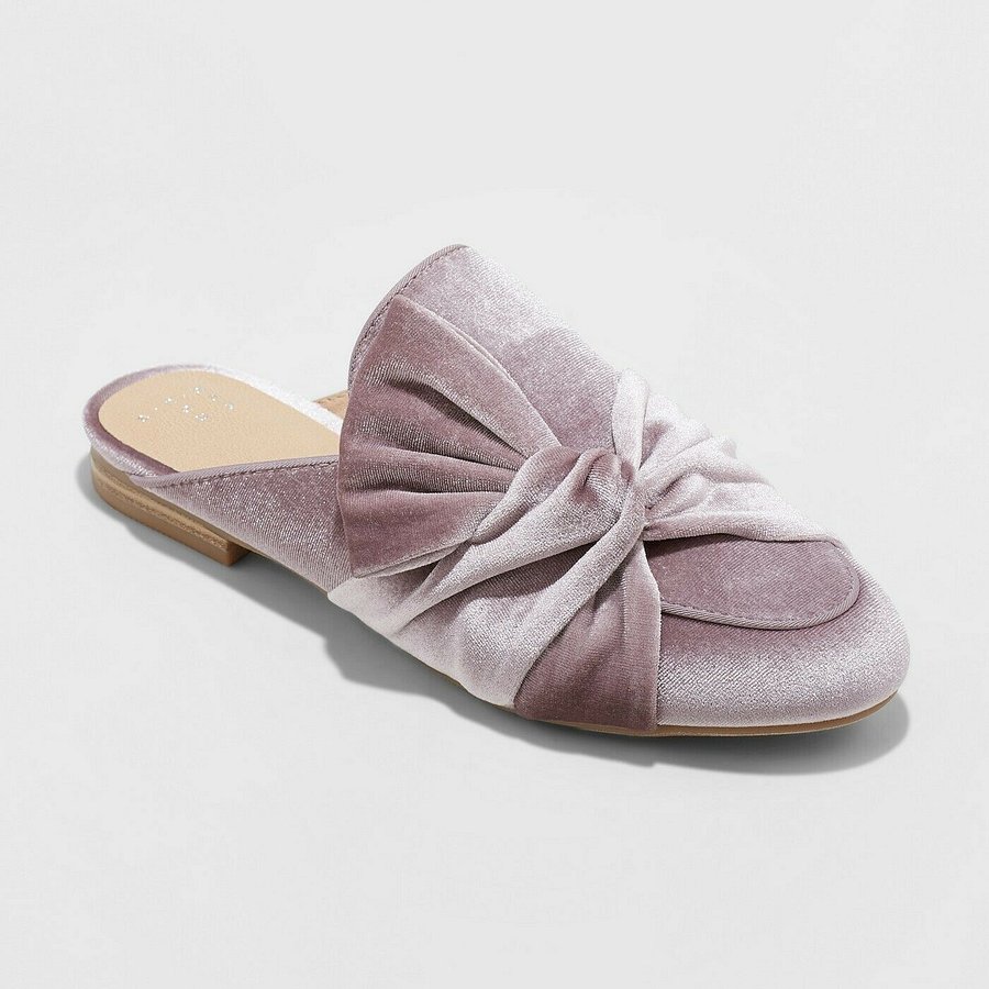 Women's Holland Knotted Velvet Mules - A New Day Lavender product image (2)