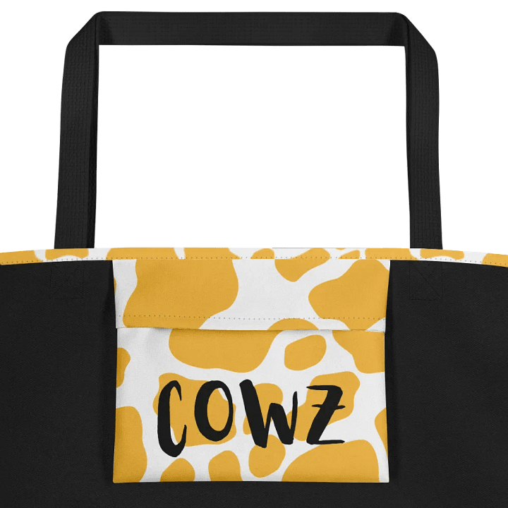 Cow Print Tote bag with Pocket - Yellow product image (2)