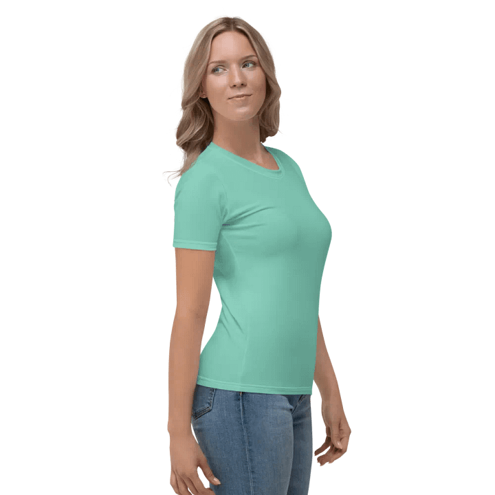 Plain Light Pastel Green Light Summer Women's Crewneck Polyester Heavyweight Premium T-Shirt by Treasure Pie product image (2)