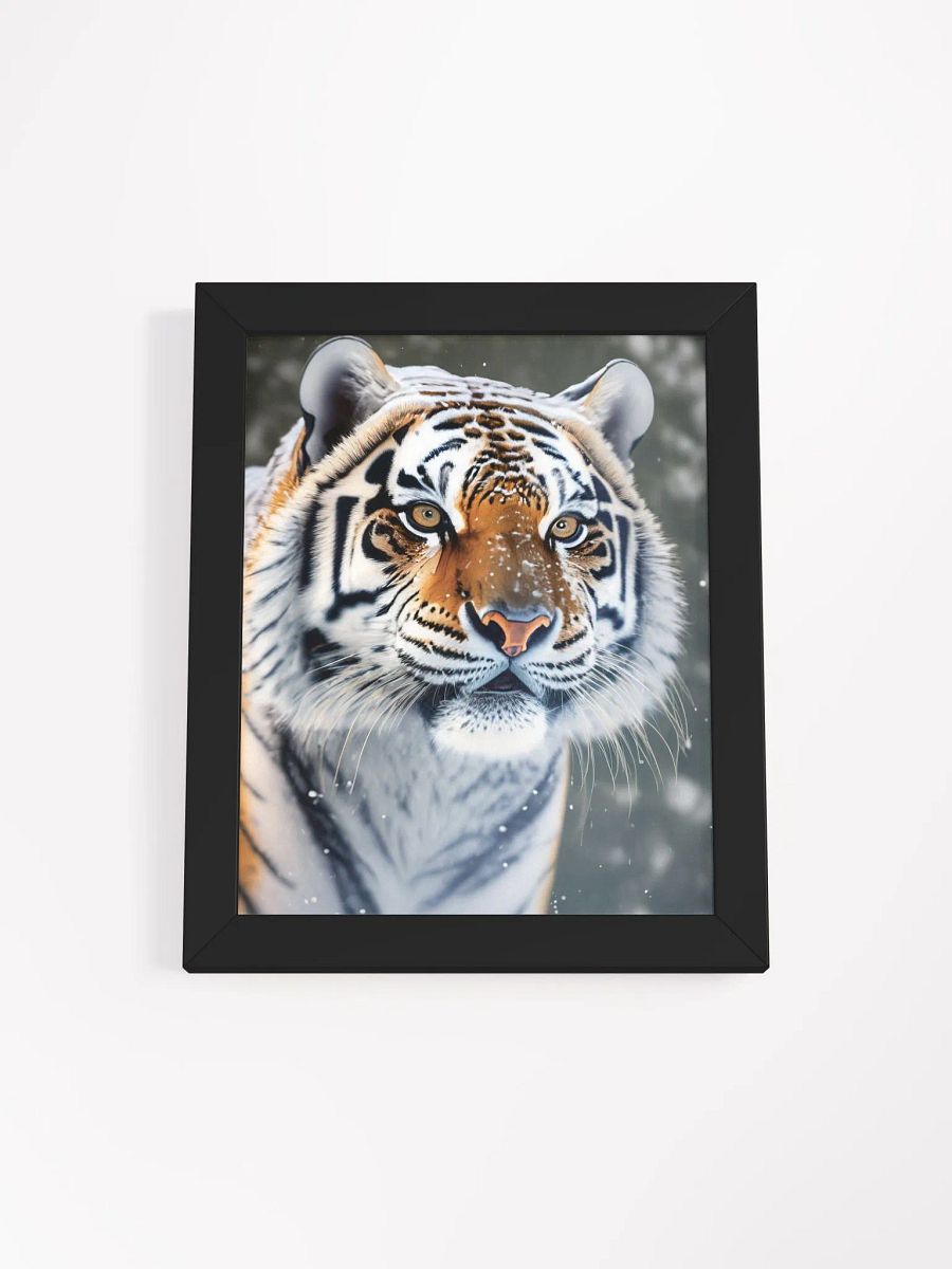 Framed High-Quality Matte Poster: Captivating Tiger in the Snow product image (4)