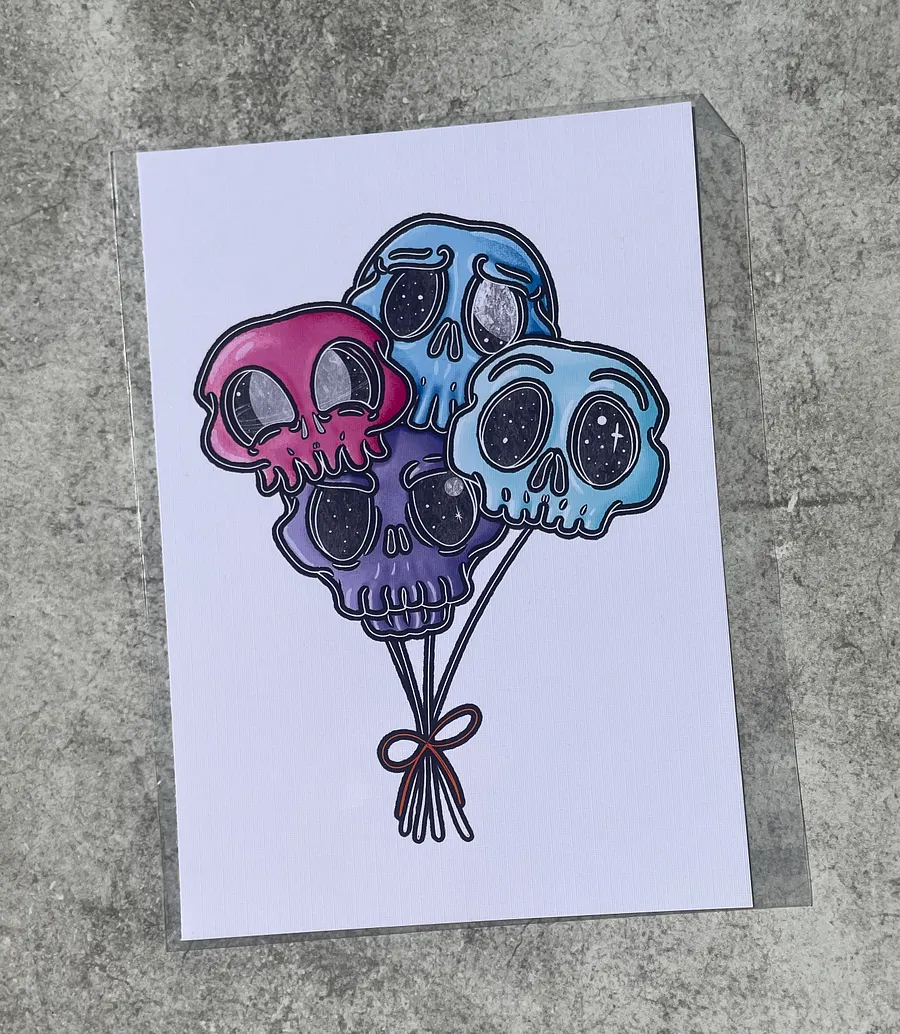 Skulloons A6 Fine Art Print product image (1)