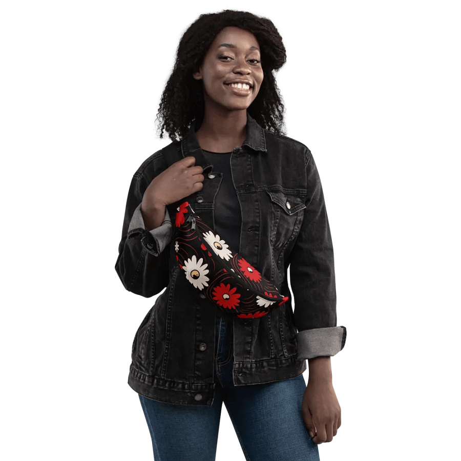Everyday Essential Fanny Pack 🔴 Red and White Flowers ⚫️ ⚪️ Yin and Yang product image (6)
