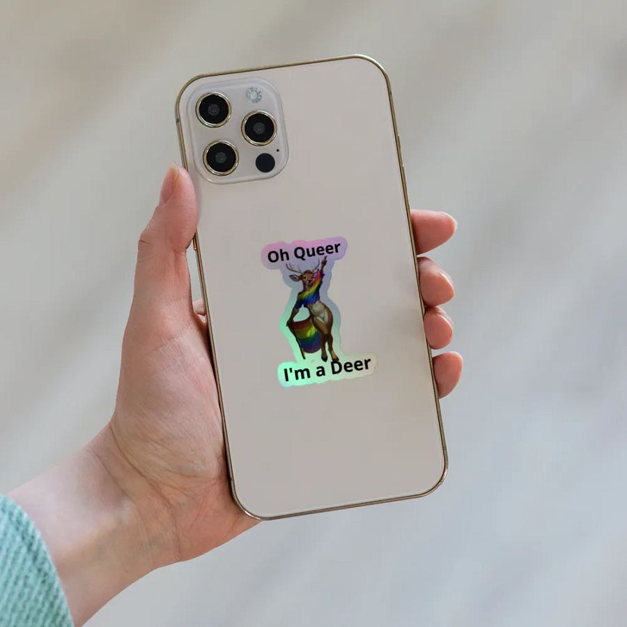 Queer Deer Holographic Sticker product image (8)
