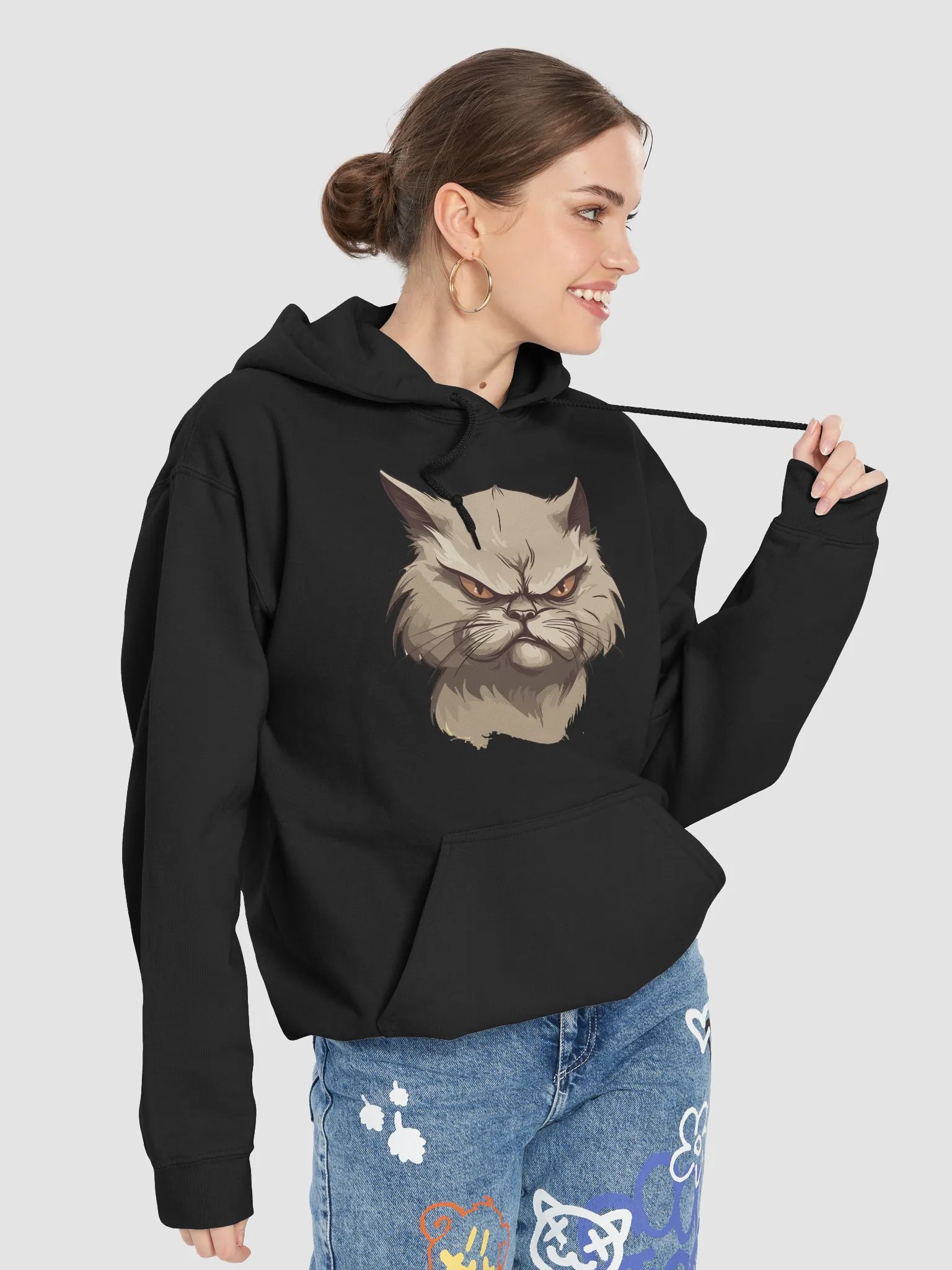 Intense Cat Unisex Stare Hoodie product image (1)