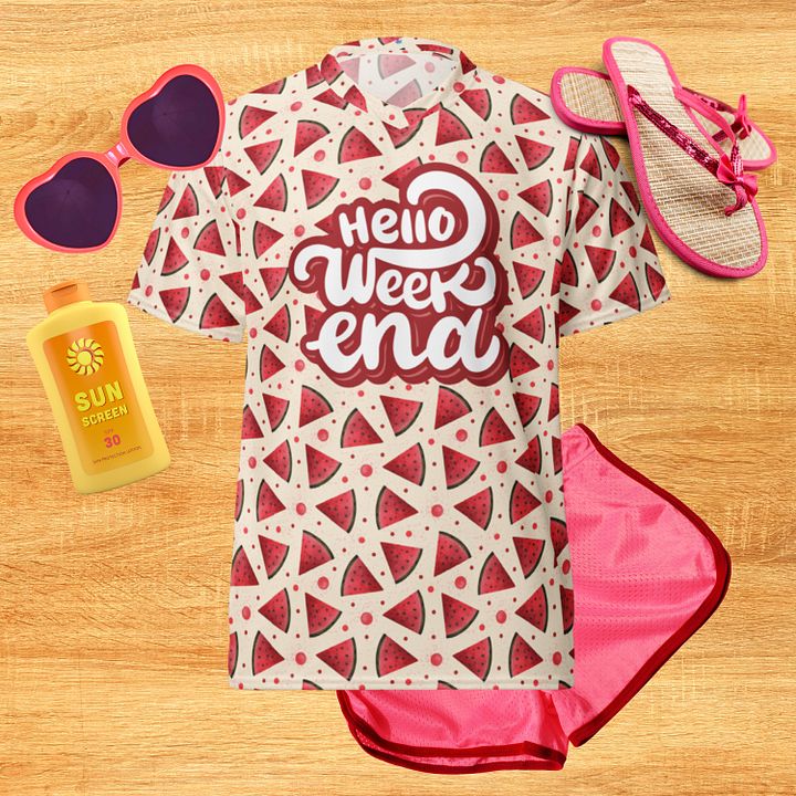 Hello Weekend Watermelon All Over Print Jersey Top product image (1)
