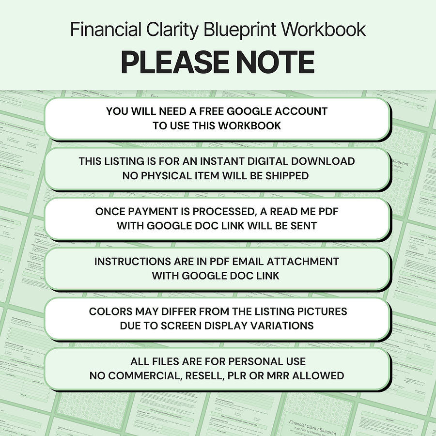 Financial Clarity Blueprint - Google Docs product image (9)