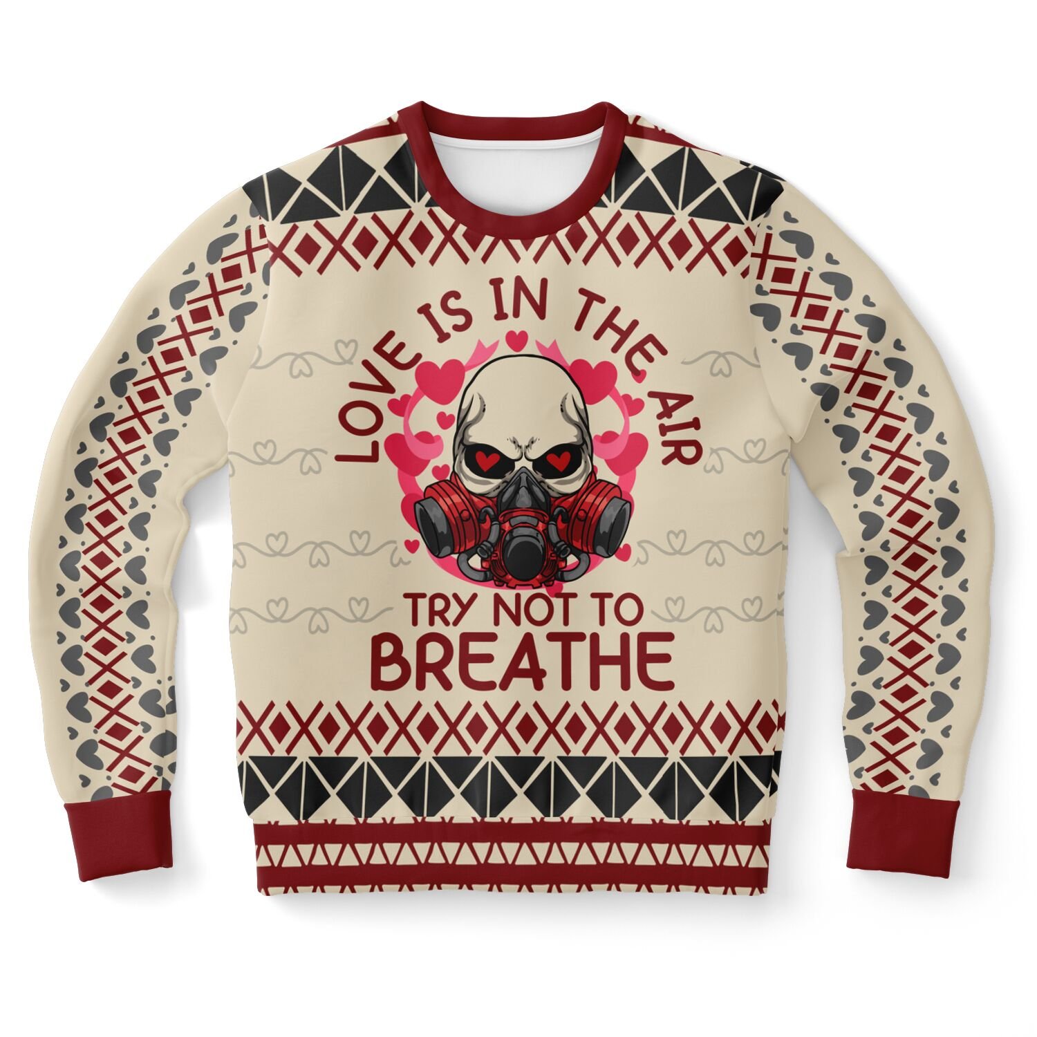 "Love Is In The Air" Gas Mask Sweatshirt | Funny Anti Valentine Sweater | Sarcastic Dark Humor Outfit product image (9)
