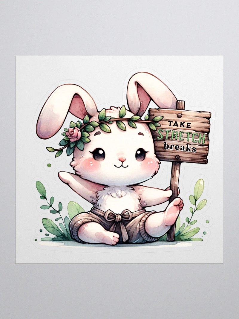 Self Care Bunny Sticker: Take stretch breaks