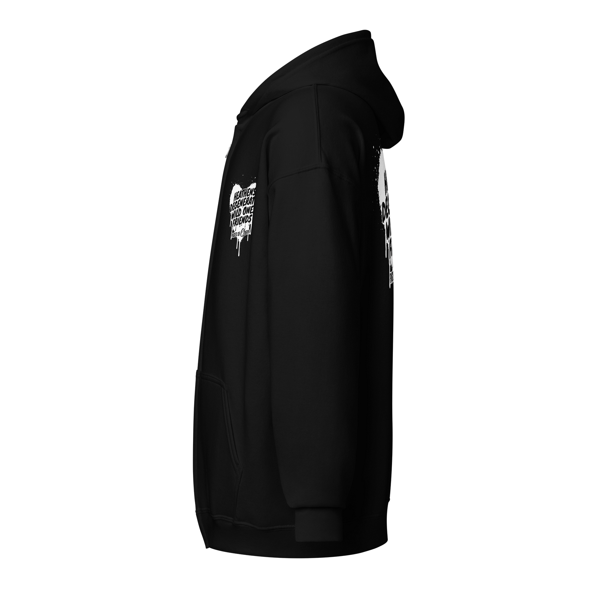 Heathens, Degenerates, Wild Ones, and Friends Zip Hoodie - White product image (9)