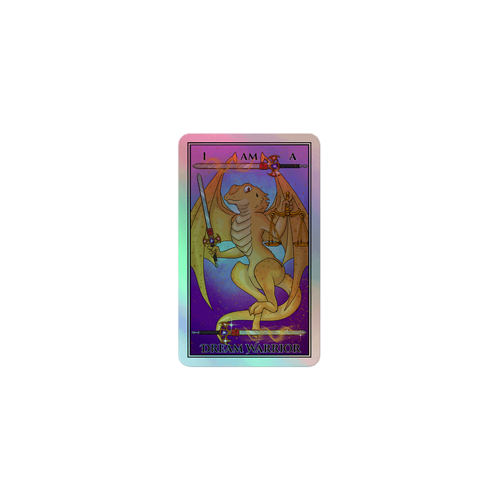 Day of the Dragon "Justice" Tarot Card Holographic Sticker product image (1)