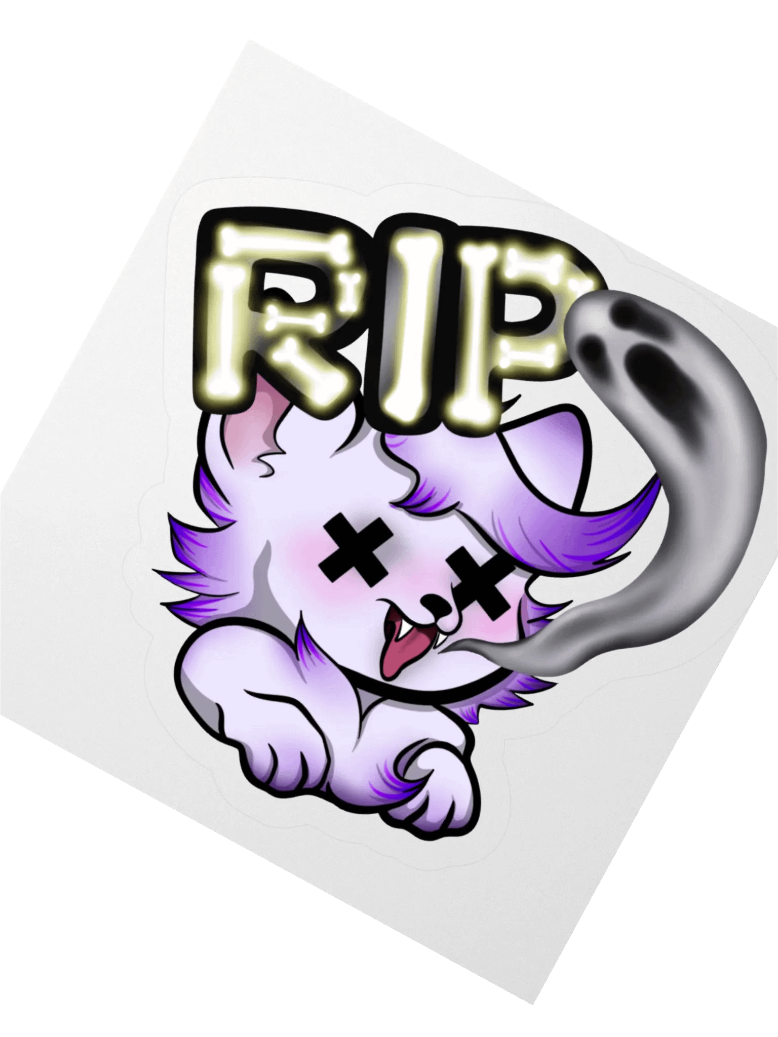Whimsical RIP Wolf Kiss Cut Stickers product image (5)