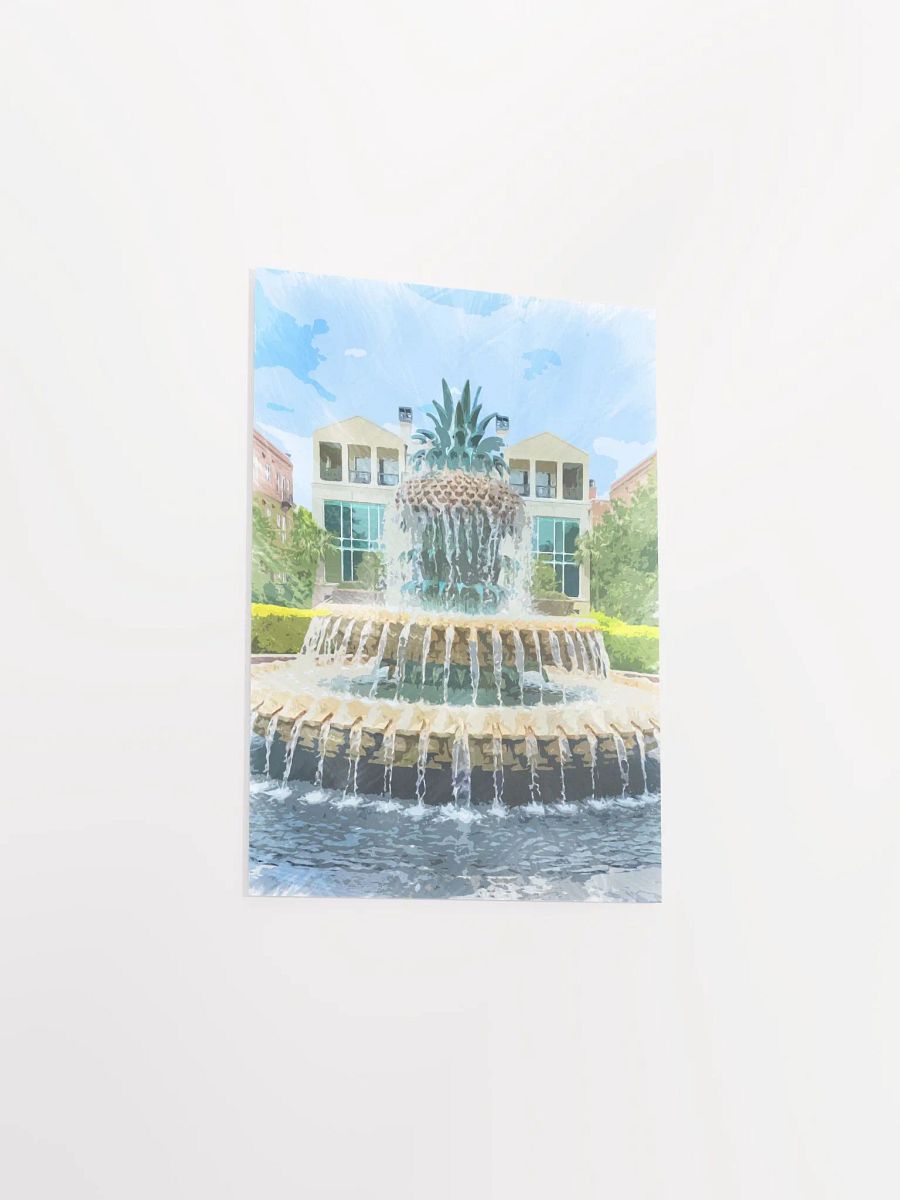 Charleston Pineapple Fountain Watercolor Poster product image (10)