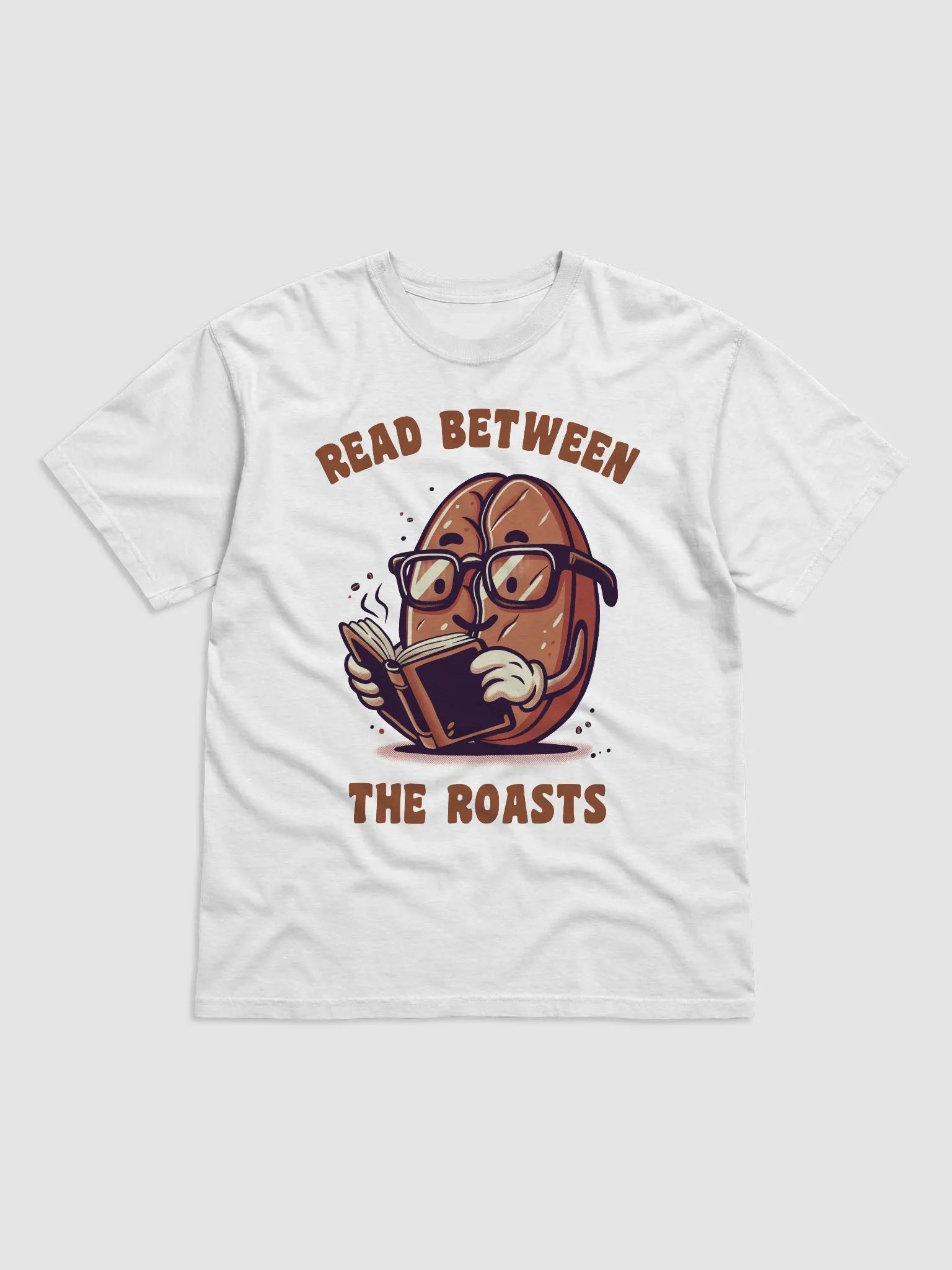 Hand-drawn runny retro coffee T-Shirt - Gift for coffee lovers and bookworms product image (2)