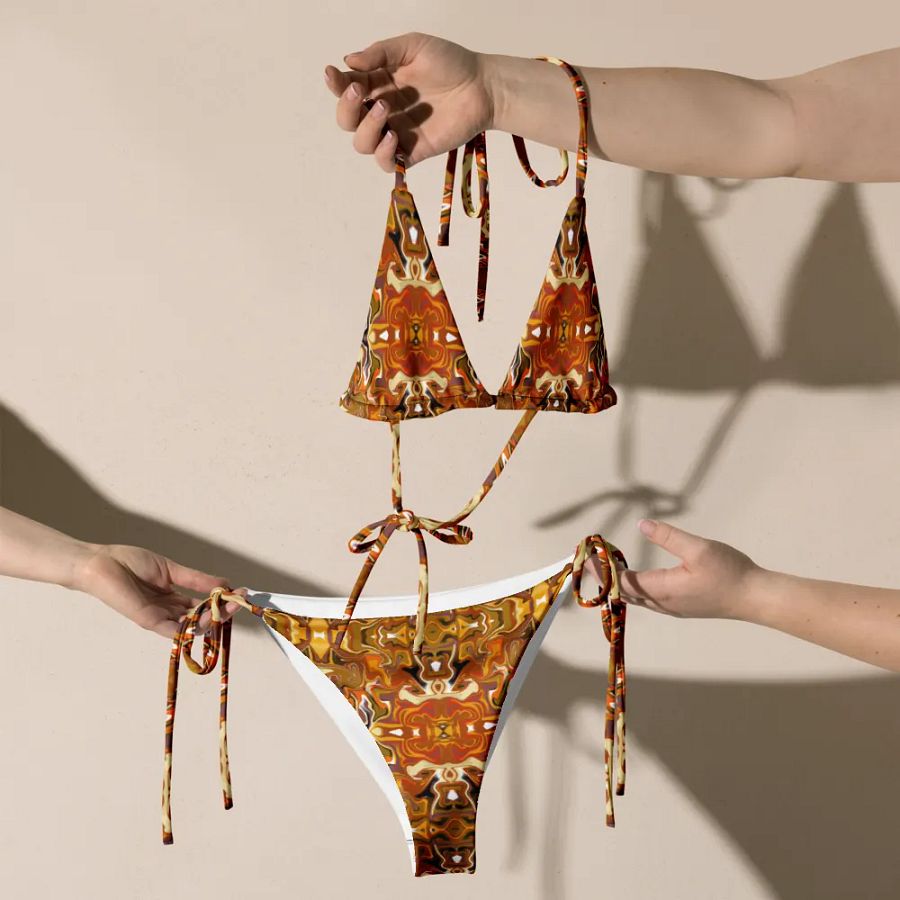 Symmetric Splendor Brown String Bikini Set product image (3)
