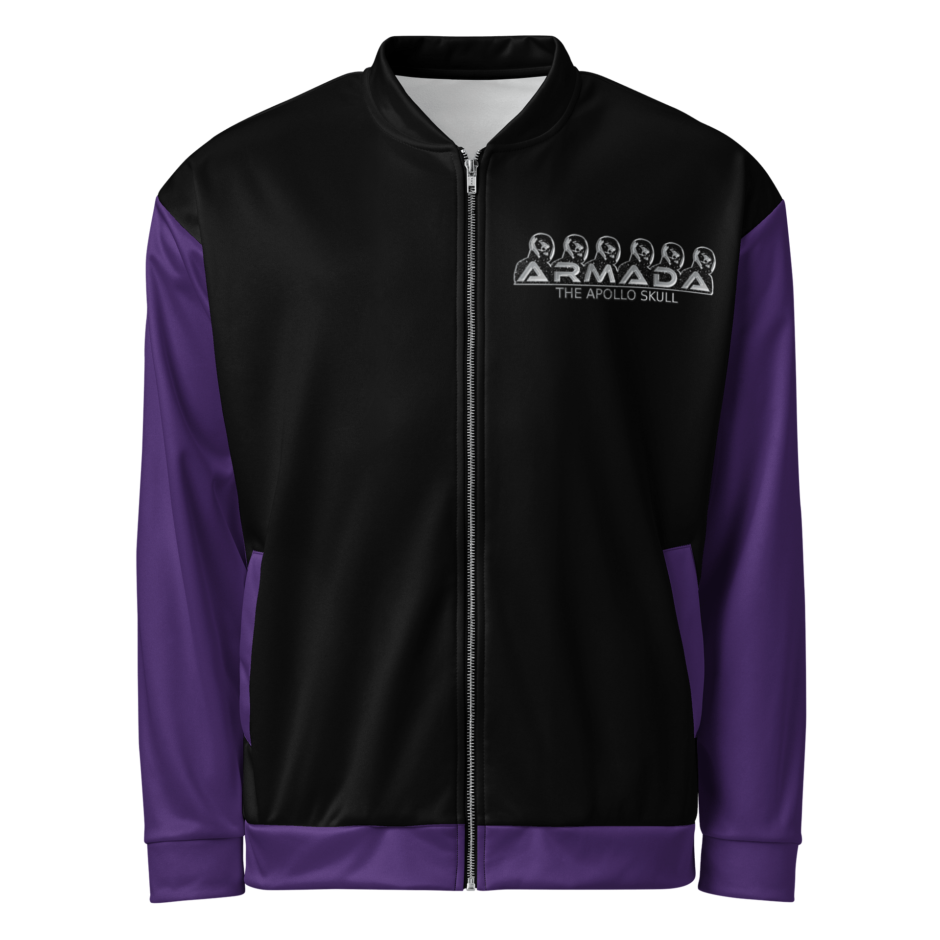 Armada Skull Purple Sleeves Bomber Jacket product image (1)