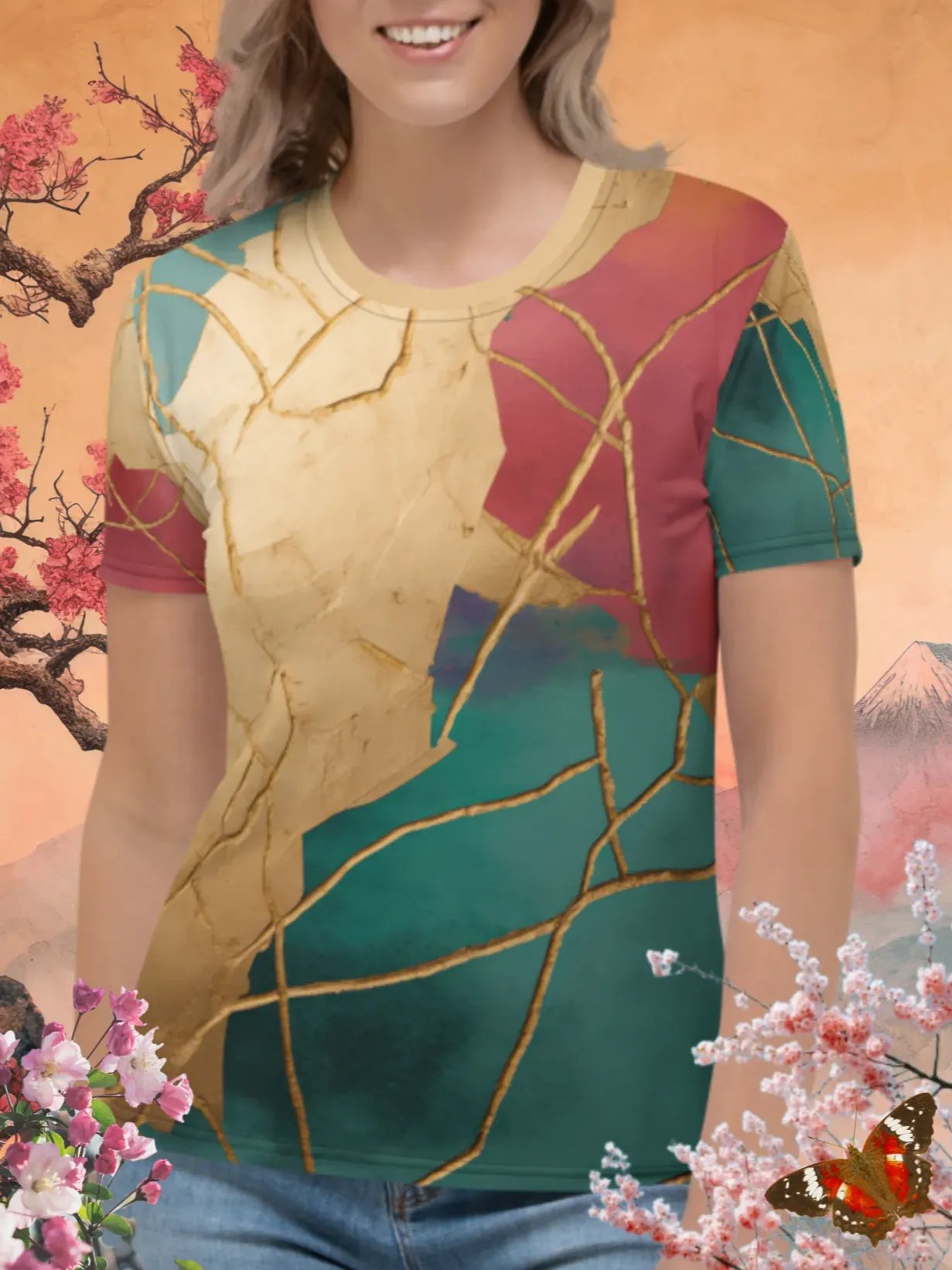 Color Fusion Kintsugi Print T-Shirt product image (1)