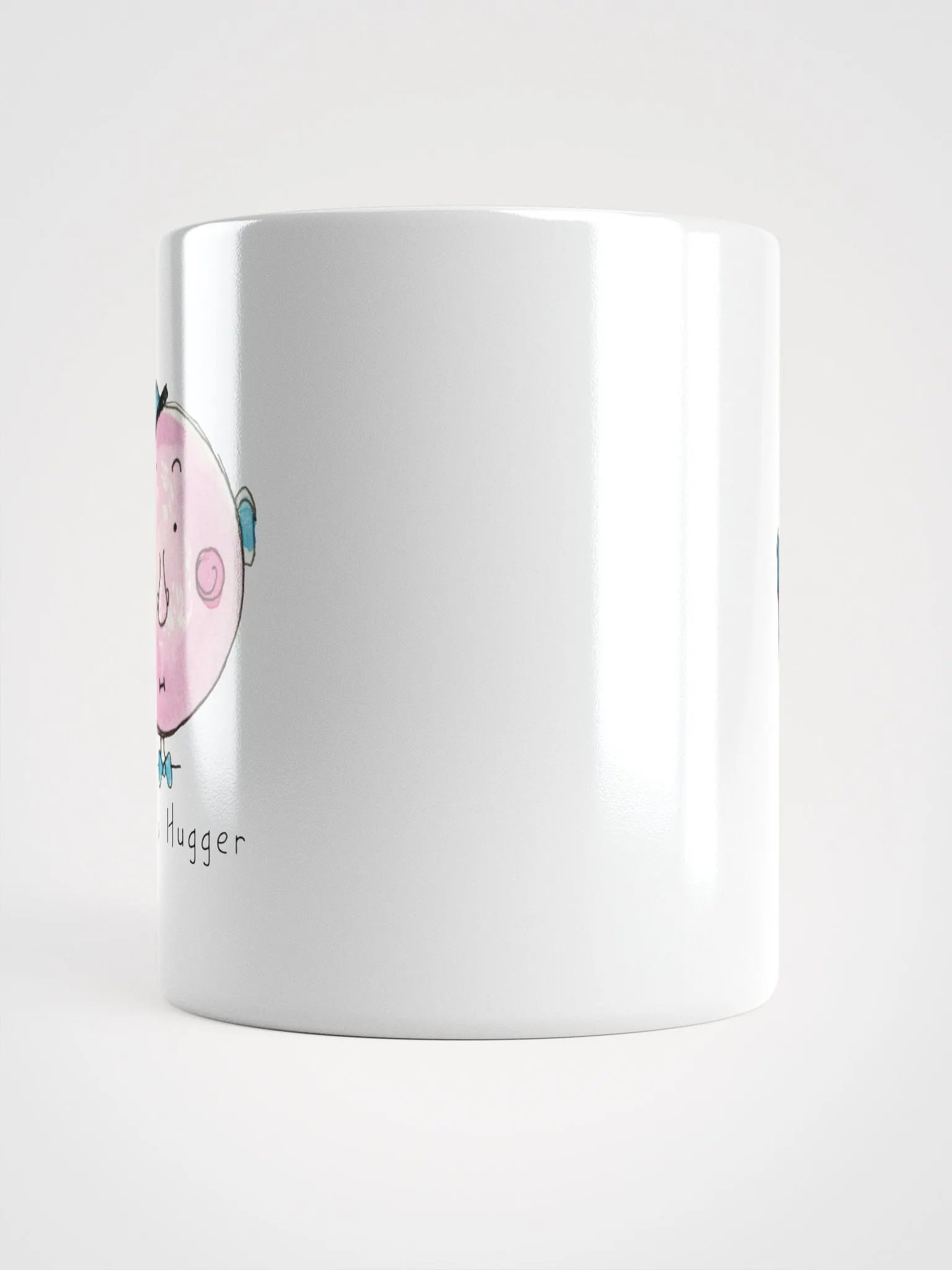 Cheeky Cartoon Faces Not a Hugger White Glossy Mug product image (6)
