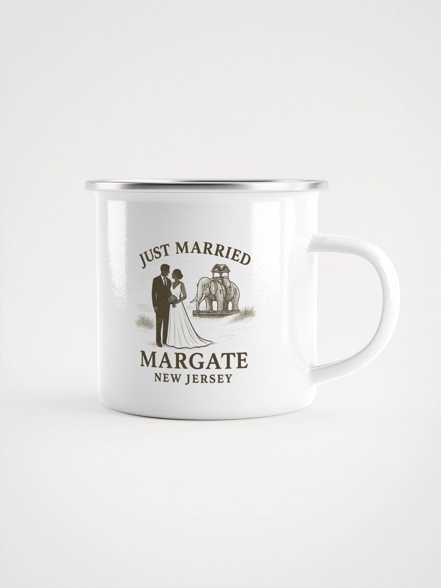 Margate NJ "Just Married" Enamel Wedding Mug product image (1)