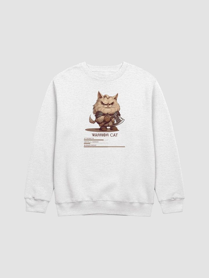 RPG Warrior Cat Unisex Crewneck Sweatshirt for gamers and cat lovers product image (1)