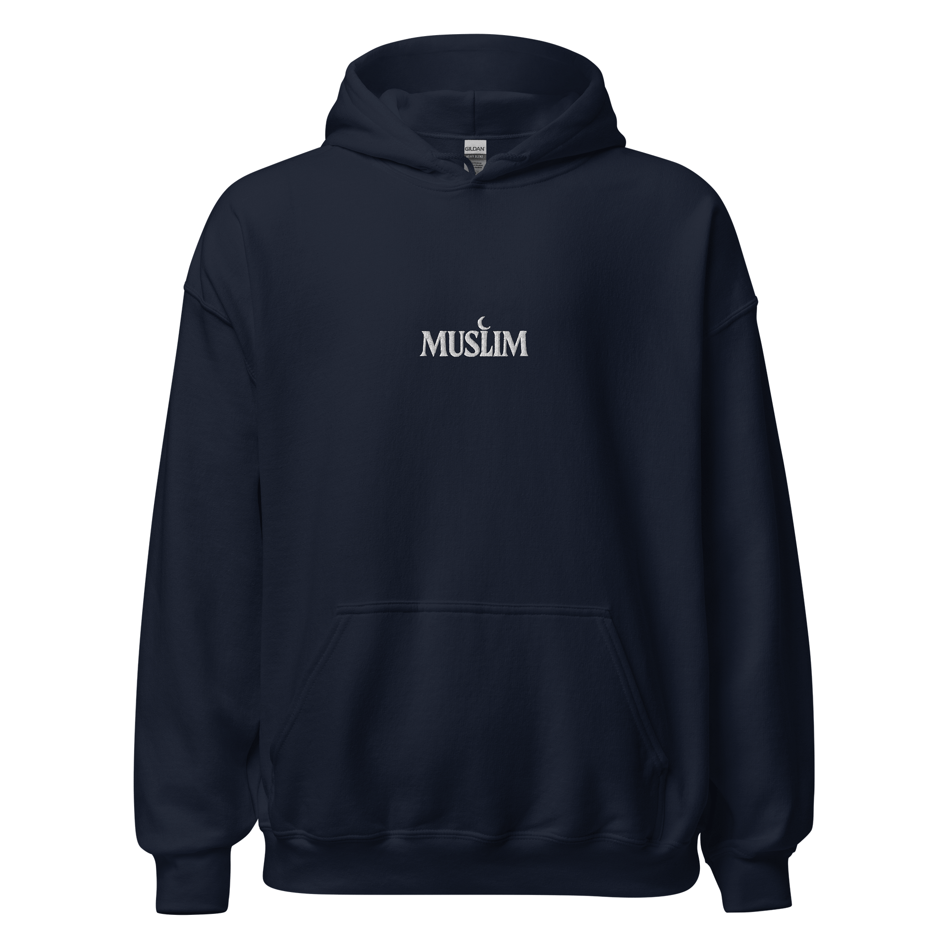MUSLIM Signature Navy Hoodie - UNISEX Embroidery product image (2)