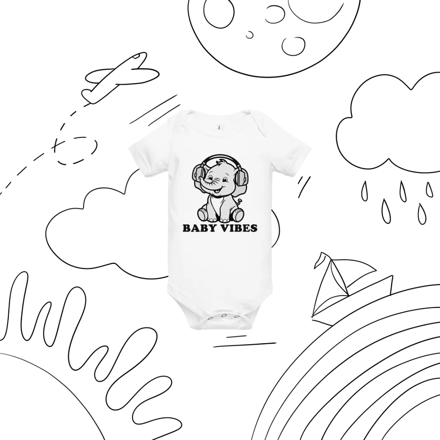 Baby Vibes Elephant Onesie product image (6)