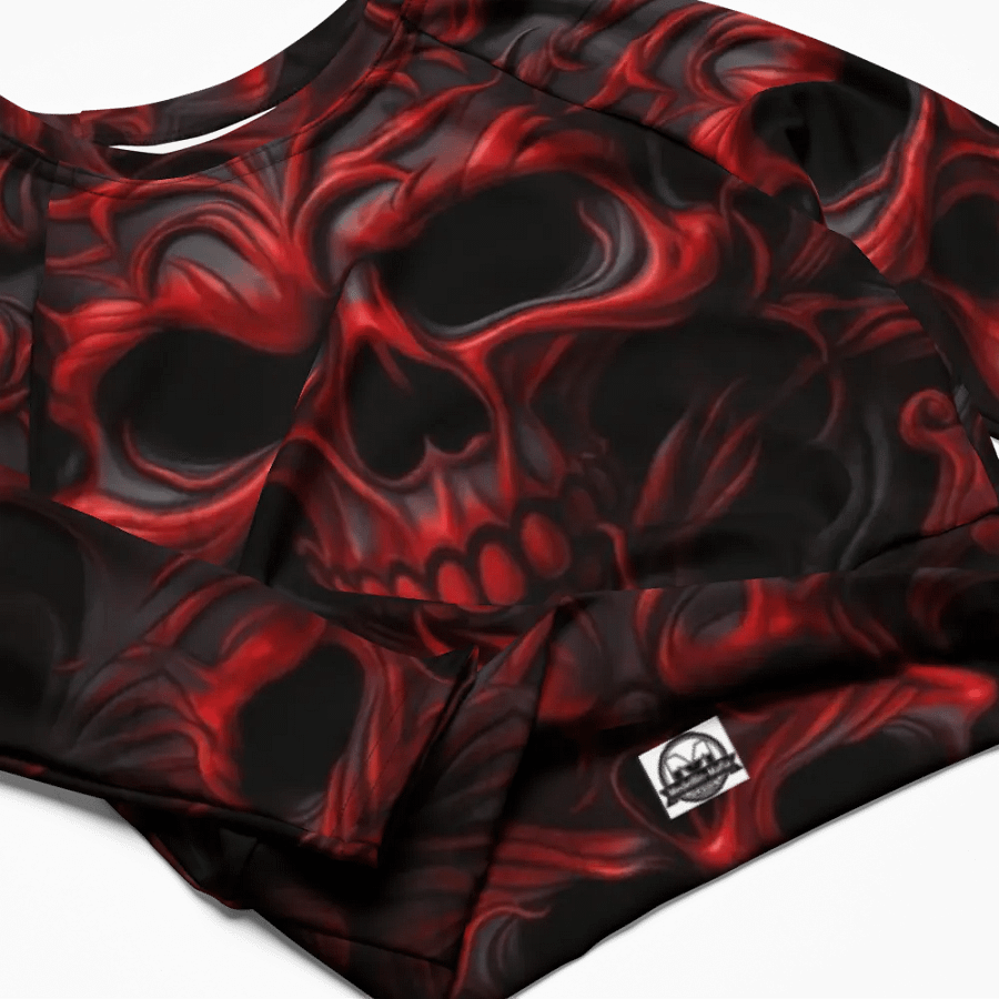 Eternal Red Skulls Recycled Crop Top product image (4)