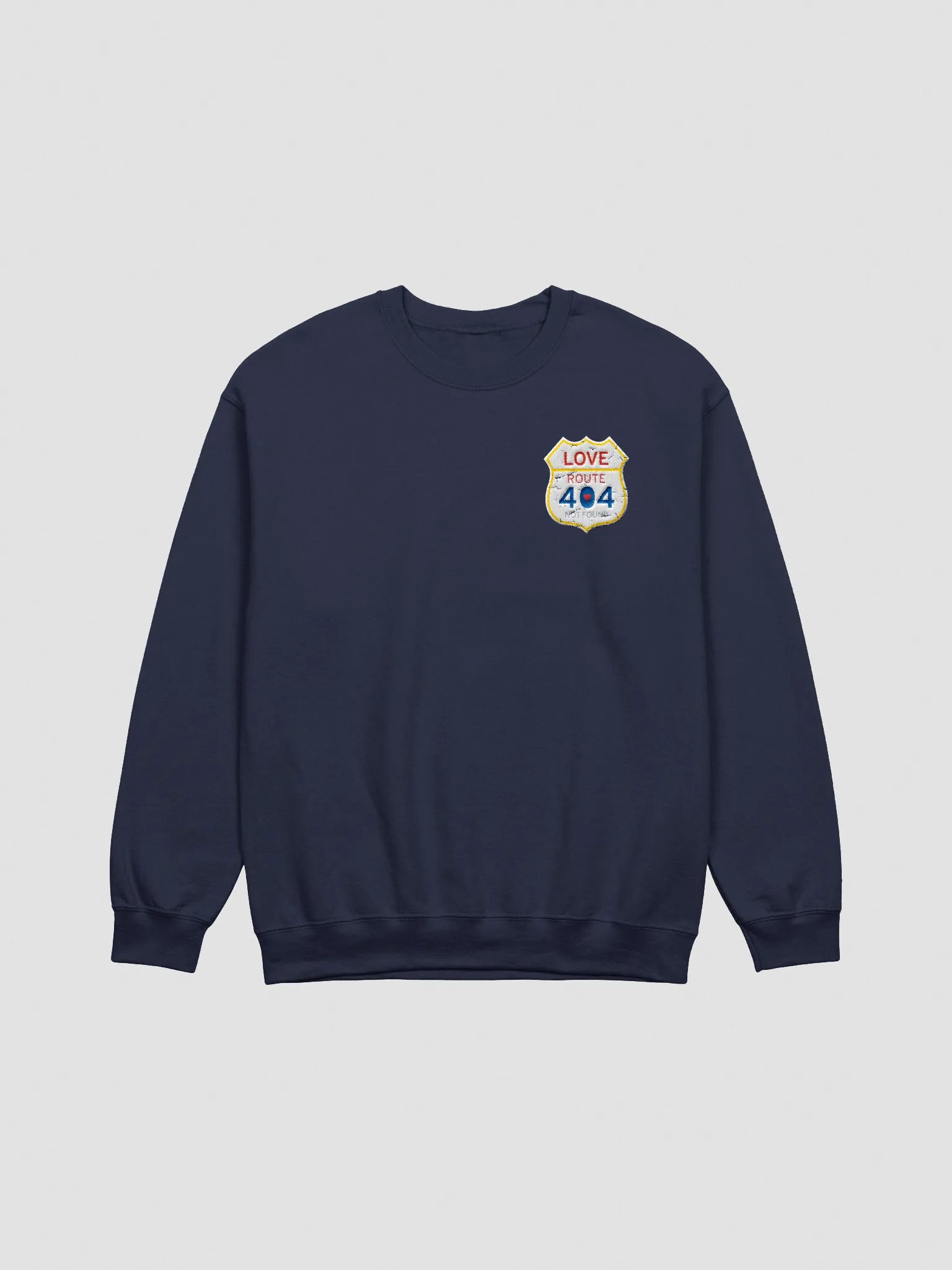 Vintage Love Route 404 Not Found Sweatshirt (Embroidered), Cozy Crewneck, Perfect Gift for Road Trip Lovers, Casual Fashion, Unisex Sweater product image (3)
