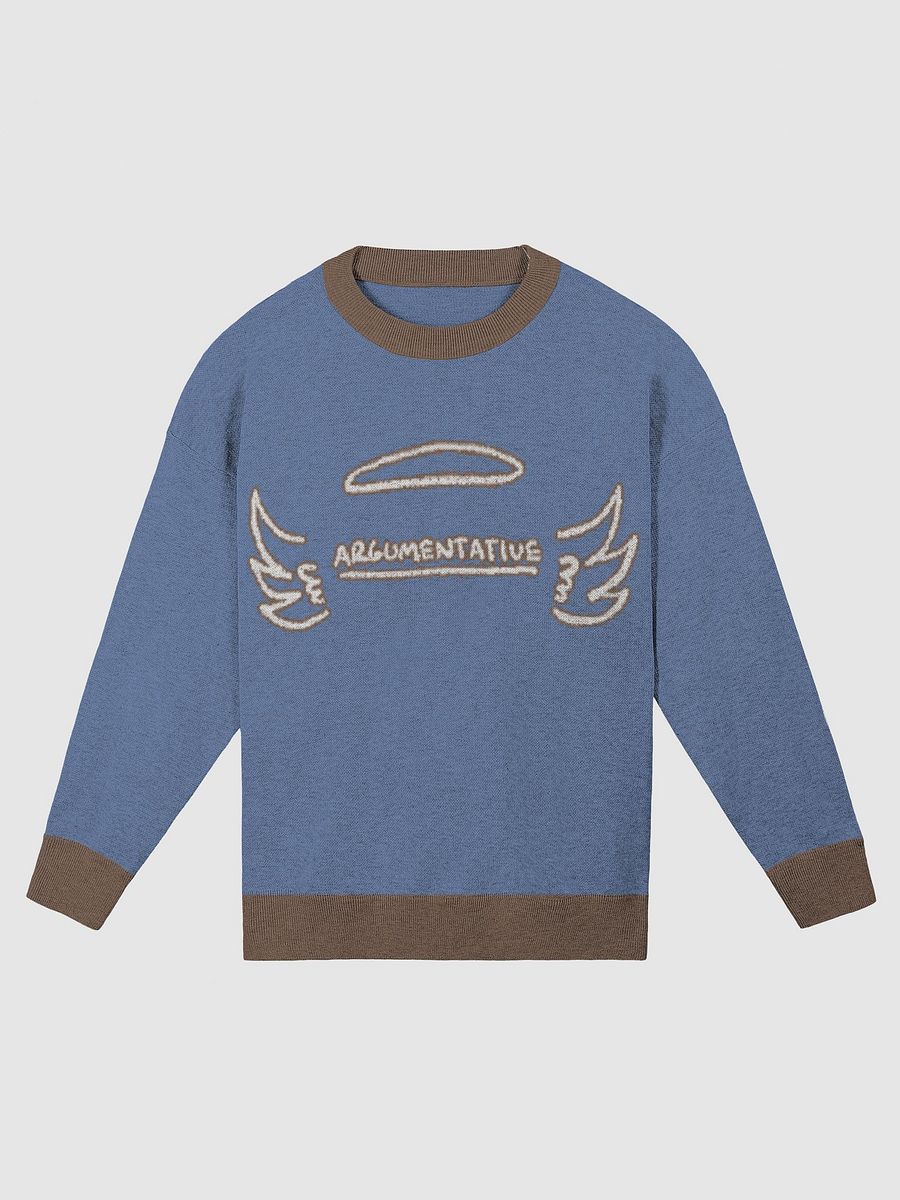 ANGELIC (lg. lined design, blue and brown) knitwear relaxed crewneck product image (3)