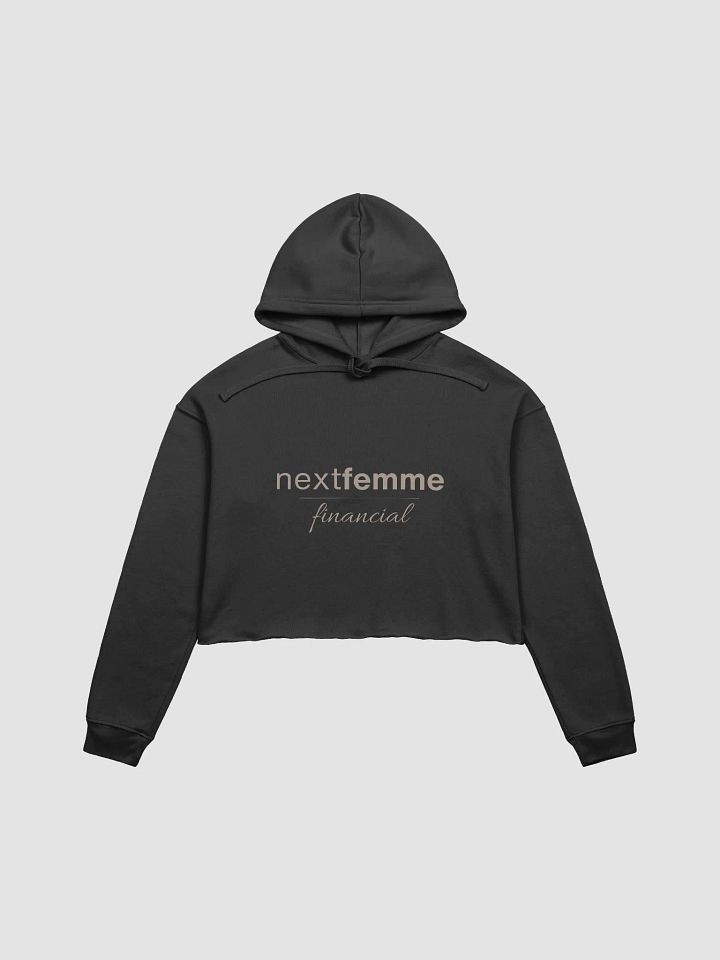 Cozy Crop Hoodie with Taupe Logotype product image (1)