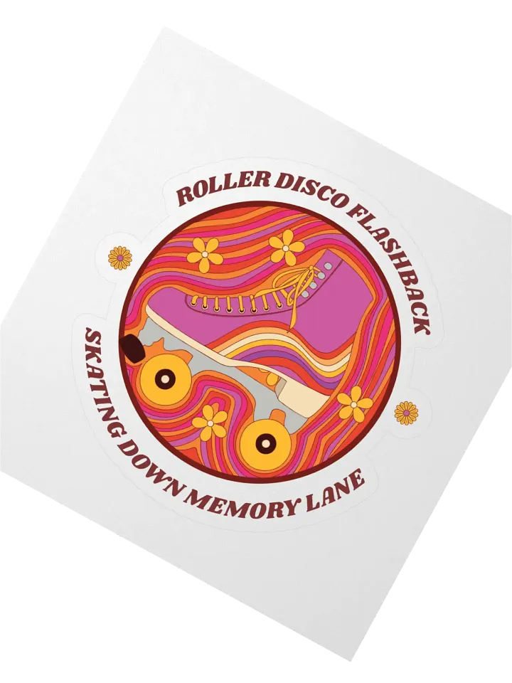 Retro Roller Skate Dream Kiss Cut Sticker product image (2)