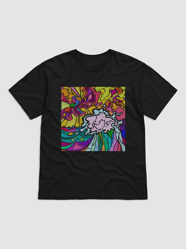 Swirling Spectrum Cotton Tee – Wave at Sunset product image (1)