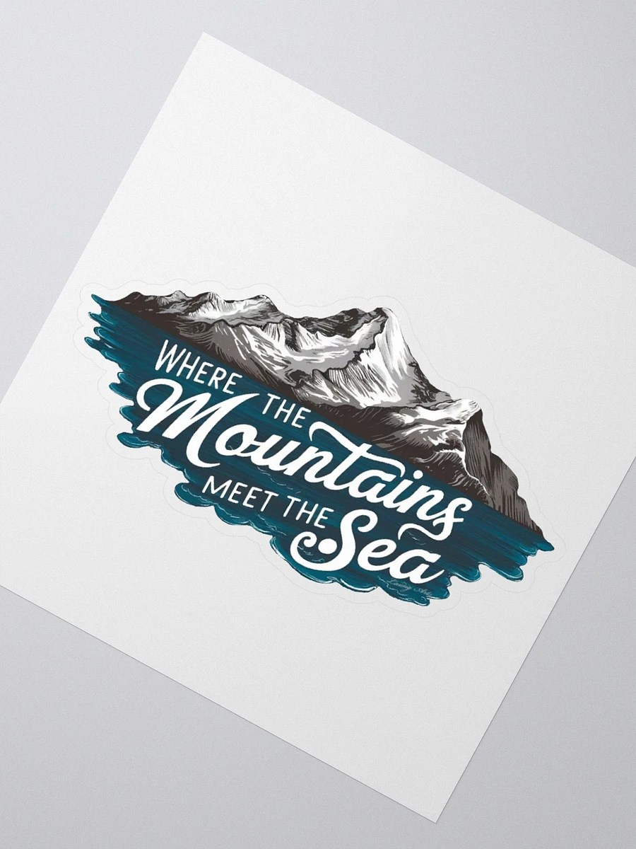 Where The Mountains Meet The Sea Small Vinyl Sticker product image (2)